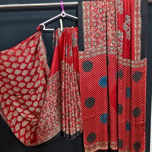 Ajrakh print saree
